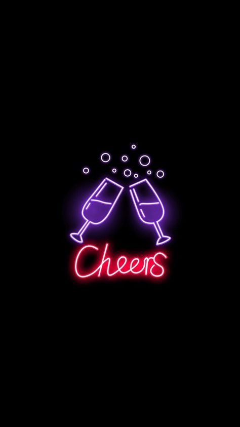 Cheers Wallpaper, Cheers Aesthetic Wallpaper, Neonlights Aesthetic, Tumblr Aesthetic Wallpaper, Cheers Aesthetic, Pixel Wallpaper, Neon Quotes, Neon Words, Wallpaper Iphone Neon