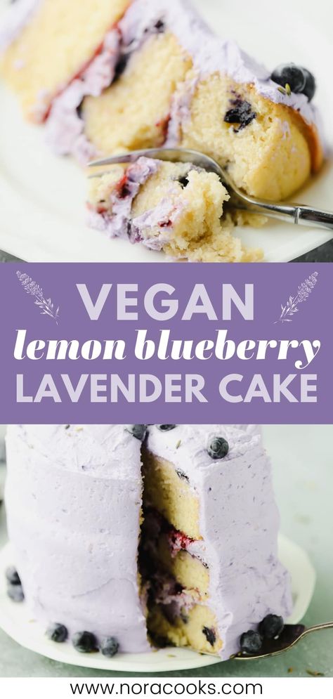 Vegan Lemon Lavender Cupcakes, Vegan Beltane Recipes, Vegan Fairy Cakes, Litha Baking, Vegan Lavender Cake, Vegan Lavender Recipes, Blueberry Lavender Cake, Vegan Blueberry Recipes, Vegan Spring Dessert