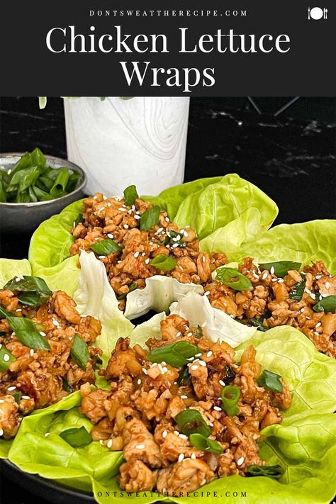 Delicious Asian flavors all wrapped up in a lettuce wrap. Quick, flavorful, and easy recipe for Chicken Lettuce Wraps! Crock Pot Lettuce Wraps, Thai Chicken Lettuce Wraps, Asian Chicken Lettuce Wraps, Asian Lettuce Wraps, Lettuce Wrap Recipes, Recipe For Chicken, Lettuce Wrap, Chicken Lettuce Wraps, Asian Chicken