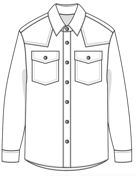 Mens denim Shirt SVG for Adobe Illustrator western shirt | Etsy Men Shirt Technical Drawing, Drawing Shirt Ideas, Menswear Technical Drawing, Mens Shirt Illustration, Shirt Illustration Sketches, Shirt Sketch Drawing, Shirts Sketch, Shirt Technical Drawing, Man Shirt Design