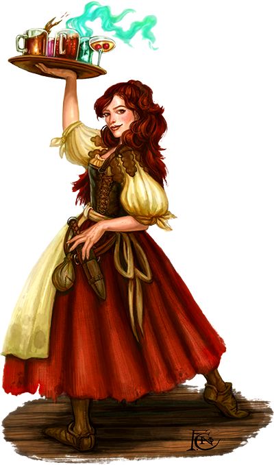 Tavern Maid Dungeons And Dragons Characters, Female Human, Game Characters, Fantasy Rpg, Fantasy Inspiration, Dnd Characters, Character Portraits, Larp, Fantasy Character Design