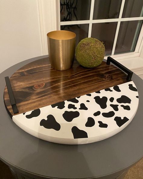 Cow Themed Crafts, Cow Themed Bedroom Farmhouse, Cow Print Living Room Ideas, Diy Cow Print Decor, Diy Cow Decor, Cow Kitchen Decor Farmhouse Style, Cow Print Furniture, Cow Themed Bedroom, Cow Themed Kitchen