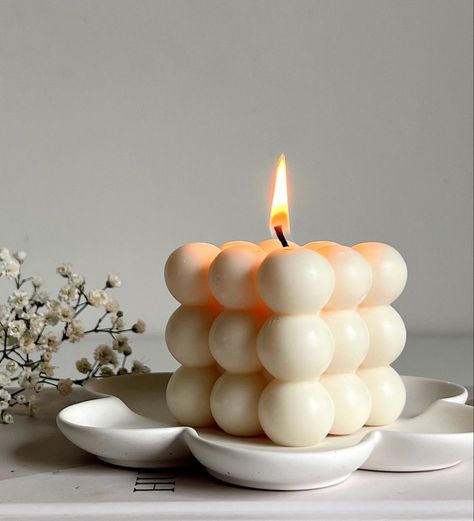 Bubble Candle - Cube Soy Wax Candles, Home Decor Candle, Scented Candle Set 2 Pieces, Home Use and Gifting Bubble Mum, Candle Bubble, Trendy Candle, Flower Tray, Minimalist Candles, Bubble Candle, Candle Crafts Diy, Vanilla Scented Candles, Candles Photography