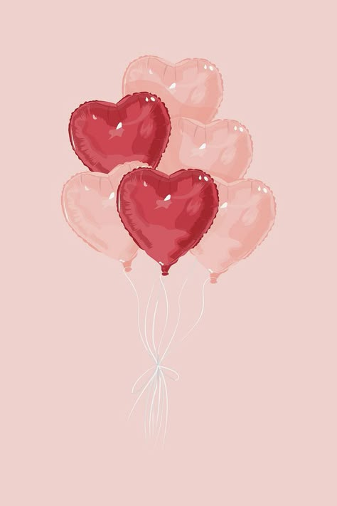 Download free image of Heart balloons, Valentine's celebration illustration about balloon, balloon ribbon, aesthetic vector lifestyle, aesthetic vector remix, and anniversary 11545511 Heart Graphic Design Illustration, Wallpaper Valentines Day Aesthetic, Valentines Vintage Aesthetic, Valentines Day Celebration Ideas, Cute Balloon Drawing, Pink Hearts Background Aesthetic, Love Aesthetics Pink, Heart Balloon Wallpaper, Heart Balloons Wallpaper