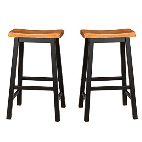 Denise Austin Home Toluca Saddle Wood Barstool (Set of 2) Tall Bar Stools, Table And Bench Set, Saddle Stools, Backless Bar Stools, Bench Set, Austin Homes, Wood Bar Stools, Bar Seating, Counter Height Bar Stools