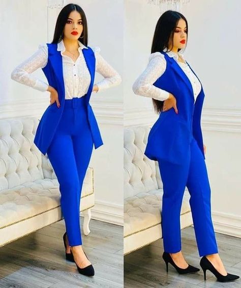 Formal Trousers Women, Stylish Business Outfits, Career Outfits, 2piece Outfits, Chic Dress Classy, African Print Dress Ankara, Cute Work Outfits, Blazer Outfits For Women, Business Outfits Women