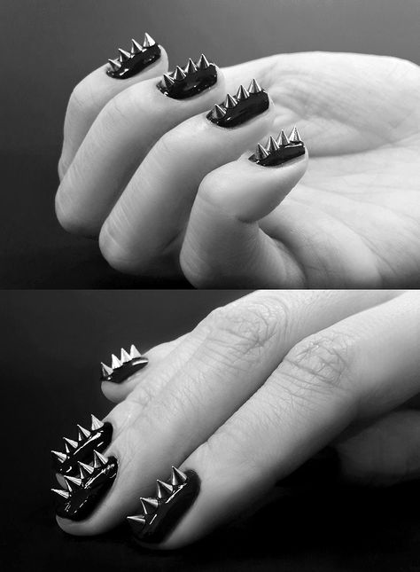 Cat Claw Nails, Punk Nails, Gothic Nails, Claw Nails, Studded Nails, Nails For Kids, Hot Nails, Girls Nails, Fire Nails