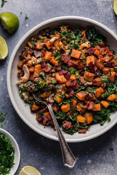 Dairy Free Potato Salad, Lime Sweet Potato, Real Food Dietitians, Paleo Side Dishes, Sweet Potato Salad, Cubed Sweet Potatoes, Gluten Free Sides Dishes, Sweet Potato Hash, Whole30 Recipes