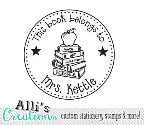 Self Inking Teacher Stamp This book belongs to by alliscreations Stamp Book, School Stamps, Teacher Stamps, Custom Teacher Gifts, Mrs Hudson, Beloved Book, Teacher Books, Book Stamp, Personalized Stamps