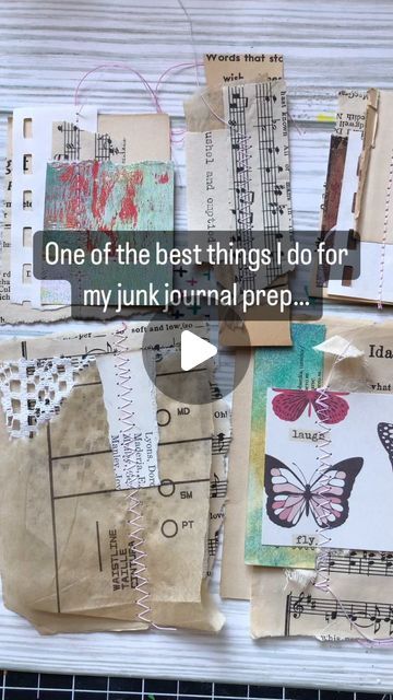 Ricki Midbrod on Instagram: "Making clusters 😍 They are so simple and add so much!

Just grab some scraps and start layering.

Don’t overthink it.

Use paper and fabric.

Run through your sewing machine.

In no time flat you’ve busted through a pile of scraps, built up a pile of fun textures to work with and made your journaling backgrounds so much easier to create 🤗

#junkjournaling #artjournaldaily #junkjournalclusters #scrapbusting" Junk Journal Fabric Clusters, Journaling Backgrounds, Vintage Valentine Crafts, Valentines Crafts, Run Through, Vintage Valentines, Valentine Crafts, No Time, Journal Ideas