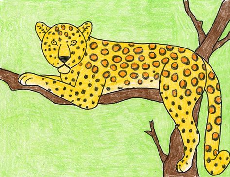 Easy How to draw a Leopard Tutorial Video and Leopard Coloring Page Kandinsky For Kids, Leopard Drawing, Bunny Tutorial, How To Draw Animals, Bunny Coloring, Tree Collage, Darkest Black Color, Bunny Coloring Pages, Draw Animals