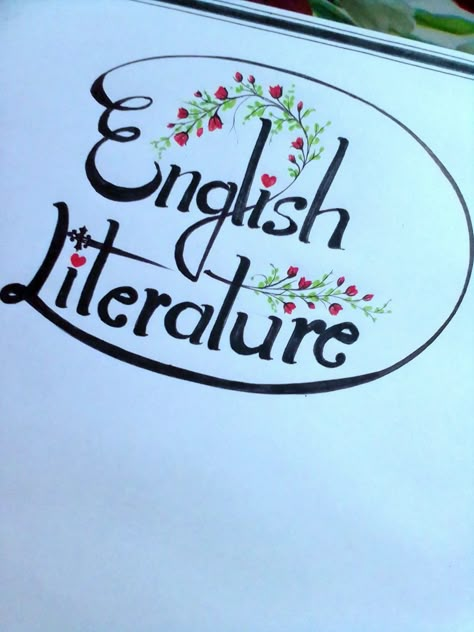 English Literature Cover Page, Literature Cover Page, Literature Project Cover Page, College Assignment Cover Page Ideas, English Literature Project Cover Page, English Book Cover Design For School, English Assignment Front Page, Heading Idea, English Assignment Cover Page Ideas