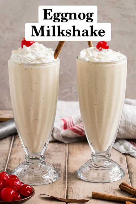 Eggnog Treats, Eggnog Milkshake, Eggnog Shake, Eggnog Ice Cream, Boozy Shakes, Eggnog Recipes, Spiced Eggnog, Ice Cream Cocktails, Homemade Eggnog