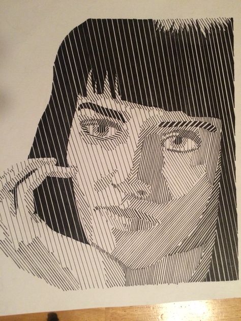 My implied line drawing of Mia Wallace Implied Line Art, Form In Art, Implied Line, Latest Trend, Important Facts, Pin Board, Art Class, Ink Art, Art Classes