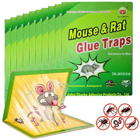 PRICES MAY VARY. 【Stronger stickiness】The mouse glue plate is made of special glue, which is strong and evenly distributed, making it easier to catch common household pests such as mice, cockroaches, silver fish, bed bugs, ants, etc. 【Safer and easier to clean】Toxic compounds, no harmful odors. They are safe for your family and pets. This is a green trap. You don't need to touch the mice, just fold the sticky mousetrap left and right, and throw them together in the trash can. No mess, will not c Glue Traps, Rat Traps, Household Pests, Sticky Pads, Mouse Rat, Rodents, Mice, Rats, Glue