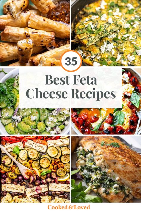 Feta, a tangy, salty and crumbly cheesy delight, takes centre stage in a variety of delicious dishes. In this post, I not only showcase some of the best feta cheese recipes but also delve into what makes feta cheese so special. Learn about the different types of feta cheese, from creamy Bulgarian to briny Greek, and get ready to try some delicious recipes. via @irena_macri Crumbled Feta Recipes, Feta Crumbles Recipes, What To Do With Feta Cheese, Feta Uses, Feta Lunch Ideas, Easy Recipes With Feta Cheese, Goat Feta Recipes, Dinners With Feta Cheese, Feta Crumble Recipe