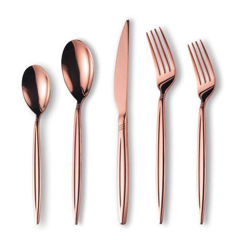 Berglander original design,creative design with romantic color. Rose Gold Silverware, Copper Silverware, Rose Gold Cutlery, Black Cutlery, Black Flatware, Gold Cutlery Set, Gold Silverware, Gold Cutlery, Gold Flatware