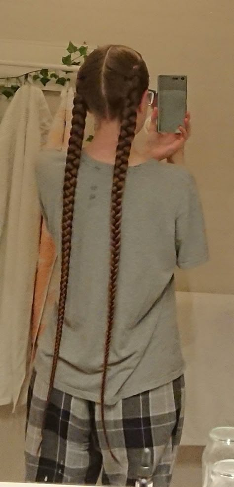 Really Really Long Hair, Two Ponytail Braids, Long Double Braids, Long French Braids, 2 Long Braids, Two Long Braids, Different Types Of Braids, Long Braided Hair, Boxed Hair Color