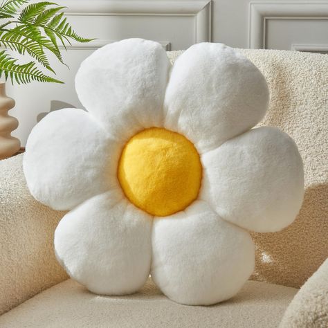 PRICES MAY VARY. Material: This Flower Pillow are made of high imitation rabbit fur cover and stuffed with fluffy Polyester.Soft and warm to the touch. Flower Shaped design:In the shape of a daisy flower, this cushion is realistically shaped and colorful, Shaped Design Is Must Be An Excellent Addition To Your Sofa, Bed, Reading Nooks ,These flower floor pillows add a pop of color to any bedroom, playroom, or living room. Also can be used as an area rug, floor mat, seat cushion, dog bed, or nurse Danish Pastel Throw Pillows, Large Flower Pillow, Asthmatic Room Decor, Cute Pillow Shapes, Flower Shaped Furniture, Cute Accent Pillows, Cute Preppy Decor, Hippy Pillows, Cute Bedroom Pillows