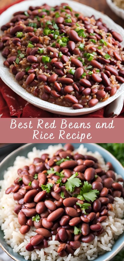 Best Red Beans and Rice Recipe Red Beans and Rice is a classic Creole dish that has become synonymous with Southern comfort food, particularly in Louisiana. This dish combines hearty red beans, seasoned with aromatic spices and herbs, served over a bed of tender rice. It’s a flavorful, savory meal that reflects the rich cultural […] Red Beans N Rice, How To Make Red Beans And Rice, Red Beans And Rice Recipe Easy Stove Top, Homemade Red Beans And Rice, Small Red Beans Recipe, Red Beans And Rice Crockpot, Red Beans And Rice Recipe Vegetarian, Best Red Beans And Rice, Easy Red Beans And Rice Recipe