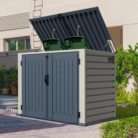 Duramax Duramax 2100L MultiStore Outdoor Storage Box Garbage Can Enclosure, Outdoor Garbage Storage, Garbage Can Shed, Patio Organization, Garbage Can Storage, Bin Shed, Vinyl Sheds, Trash Storage, Storage Outdoor