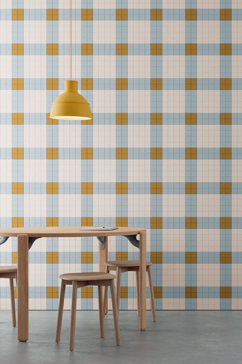 Gingham Wool Design Felt Acoustic Wall Tile Acoustic Wall Tiles, Kid Bathroom, Coast House, Felt Products, Interior Images, Wool Design, Neutral Wall Decor, More Than Meets The Eye, Interior Wallpaper