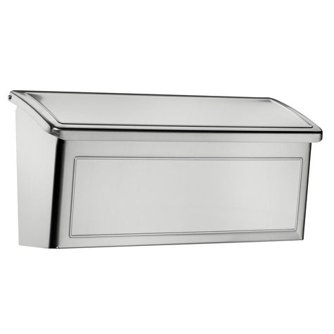 Architectural Mailboxes Venice Stainless Steel Wall Mount Mailbox-2690PS-10 - The Home Depot Stainless Steel Mailbox, Steel Mailbox, Architectural Mailboxes, Wall Mount Mailbox, Stainless Steel Wall, Mounted Mailbox, Architectural Styles, Stainless Steel Hinges, Shelving Systems