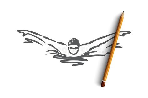 Swimming, butterfly, stroke, athlete, pool concept. Hand drawn isolated vector. Swimming, butterfly, stroke, athlete, pool concept. Hand drawn man swimming stock illustration Swimming Sketch Drawings, Swimming Sketch, Tattoo Swimming, Swimming Butterfly, Swimming Tattoo, Flower Tattoo Drawings, Logo Sketches, Man Sketch, Music Drawings