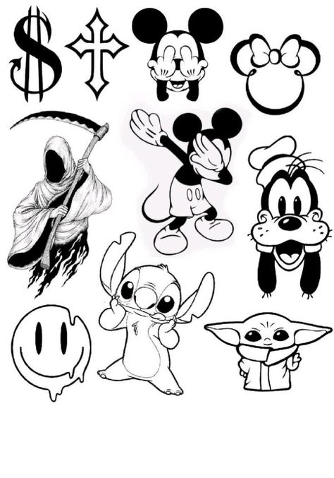 Disney Nail Art, Tato Flash, 3d Karakter, Card Tattoo Designs, Tattoo Outline Drawing, Flash Tattoo Designs, Tattoo Flash Sheet, Tattoo Stencil Outline, Tattoo Style Drawings