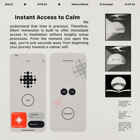 The second case for What's Your Deep, where I tried to show the concept of a meditation app using Japanese culture, old paper, ladybug's pattern and collage. #graphicdesign #art #collageartwork #ui #meditation Meditation App Ui, Circle Ui, Meditation App, Wind Of Change, Meditation Apps, Visual Language, Collage Artwork, Old Paper, Japanese Culture