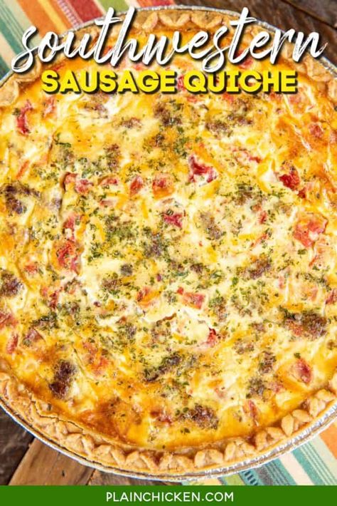 Sausage Quiche Recipes, Chicken Quiche, Milk Pie, Sausage Quiche, Chicken Sausage Recipes, Breakfast Quiche Recipes, Quiche Recipes Easy, Stew Chicken Recipe, Plain Chicken