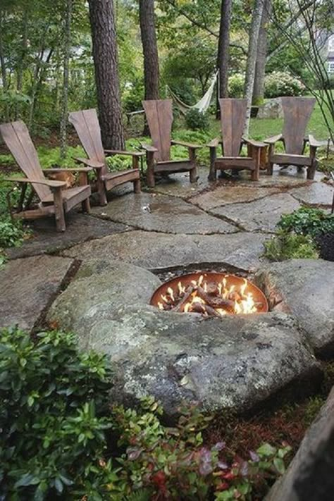 A contemporary design with pot fire pit is an amazing idea to lit up the yard. An easy way to bring newness to the sitting area. Outdoor Fire Pit Seating, Outside Fire Pits, Fire Pit Ideas, Outdoor Fire Pit Designs, Fire Pit Landscaping, Fire Pit Seating, Fire Pit Area, Fire Pit Designs, Diy Fire Pit