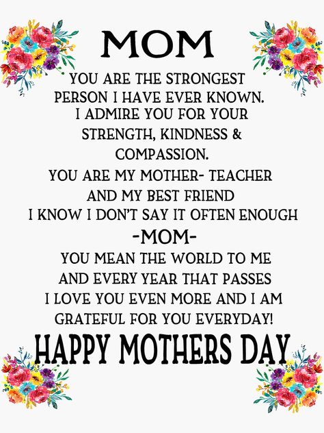 Happy Mothers Day Poem, Love You Mom Quotes, Mothers Day Poems, Funny Baby Quotes, Happy Mother Day Quotes, You Mean The World To Me, Mom Cards, Card Sayings, Food Stickers