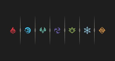 An image for a widget. Genshin Impact Element Symbols Wallpaper, Genshin Loading Screen, Genshin Elements, Genshin Homescreen, Genshin Impact Elements, Element Symbols, Ui Elements, Drawing Ideas, Genshin Impact