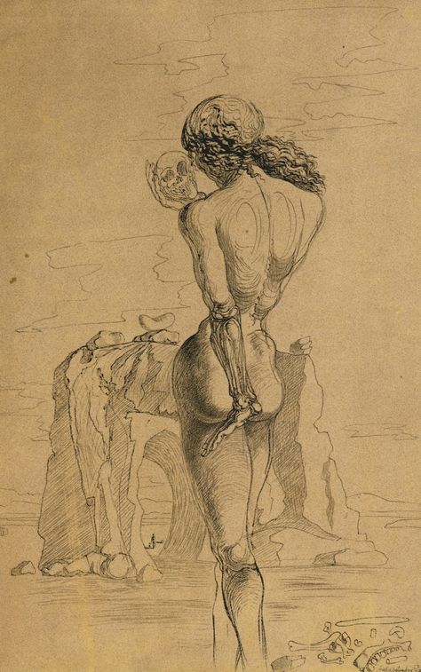 Salvador Dali, 1904-1989, Spanish, Gradiva, 1932.  Pen and ink on paper, 63 x 45.5 cm.  Staatliche Graphische Sammlung, Munich.  Surrealism. Salvador Dali Drawing, Dali Tattoo, Salvador Dali Paintings, Salvador Dali Art, Dali Paintings, Dali Art, Max Ernst, Architecture Tattoo, Alphonse Mucha