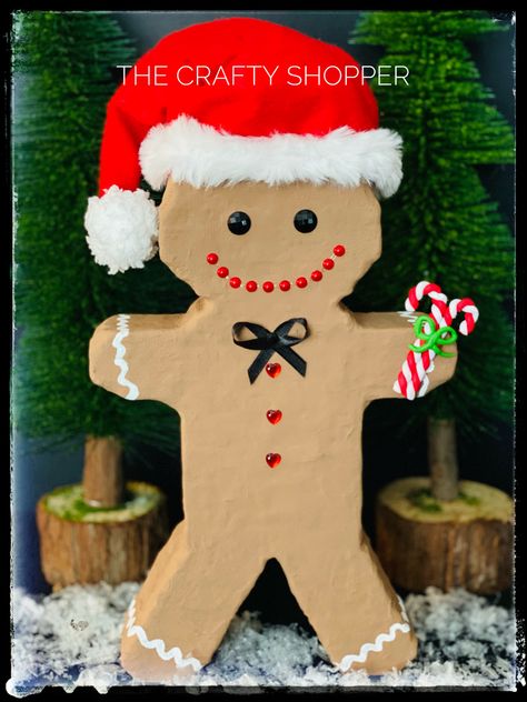 Hi everyone, I made this cutie with 213 Dollar Tree Jenga Blocks. I didn't cut the blocks, I used 2 techniques to fill and batch spots to get a more rounded look. He may look small but he's just over 14 inches tall. #dollartreediy #dollartree #dollartreegingerbreadman #gingerbread #gingerbreadcrafts #jengablockcrafts #tumblingtowercrafts #dollartreechristmasdecor #christmascraftsdiy Jenga Block Gingerbread Man, Dollarama Crafts, Diy Jenga, Jenga Crafts, Snowman Blocks, Gingerbread Man Crafts, Dollar Tree Christmas Decor, Jenga Blocks, The Gingerbread Man