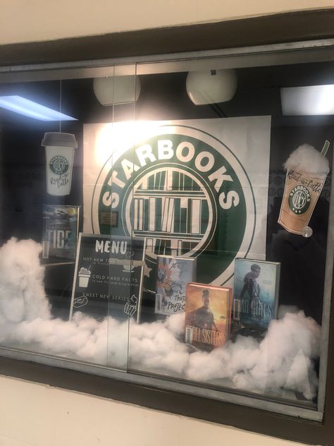 My little display Case Starbooks Display, Middle School Display Case Ideas, High School Display Case Ideas, Display Case Ideas For School, Library Display Case Ideas, School Display Case Ideas, School Showcase Display Ideas, School Display Case, Display Case Ideas