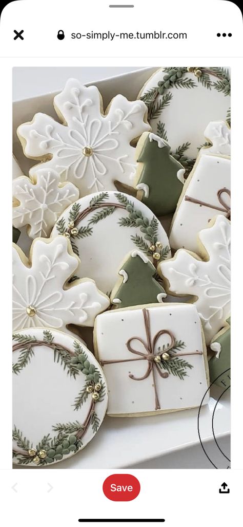 Bridal Shower Cookies Green And Gold, Christmas Cookies Wedding, Winter Wonderland Shower Bridal, Evergreen Bridal Shower Ideas, Christmas Wedding Shower Cookies, December Wedding Shower Ideas, Wedding Christmas Cookies, Winter Wedding Shower Themes, Christmas Engagement Cookies