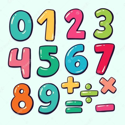 Preschool Mural, Sign Alphabet, Math Signs, Kids Handwriting Practice, Number Vector, Stem Classes, Science Background, Preschool Classroom Decor, Kids English