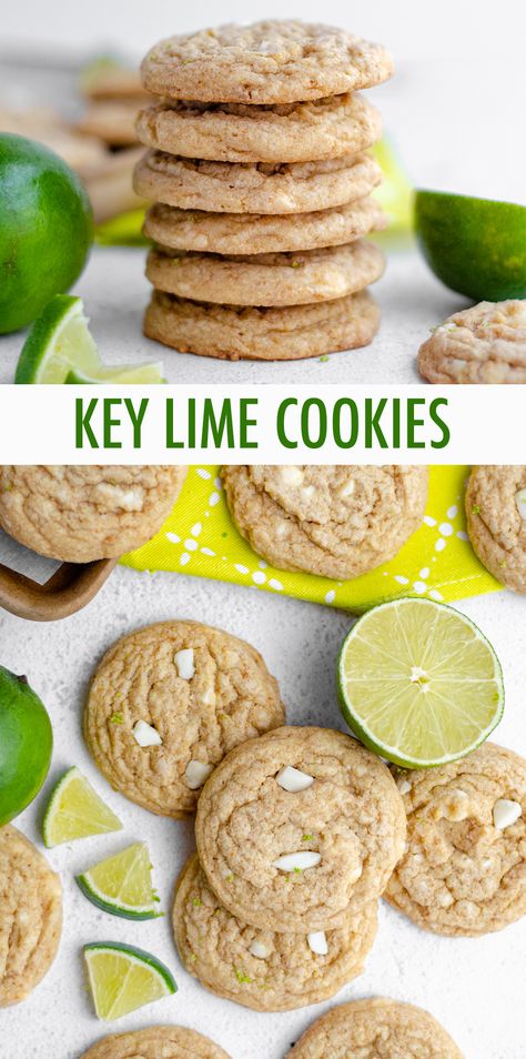 Cookout Dessert, Easy Drop Cookies, Desserts Simple, Key Lime Recipes, Key Lime Cookies, Key Lime Desserts, Drop Sugar Cookies, Lime Cookies, Summer Cookout