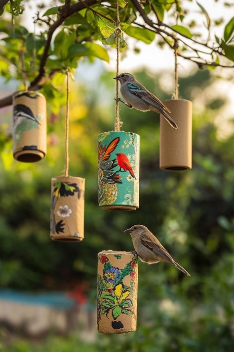 Create DIY bird feeders from household items to attract feathered friends to your garden! 🐦🌿 From toilet paper rolls to plastic bottles, discover how to repurpose everyday materials into functional and charming bird feeders. Enjoy the beauty of nature right in your backyard! #DIYBirdFeeders #UpcycledCrafts #GardenBirds Tin Can Bird Feeder, Bird Feeders Diy Kids, Toilet Paper Rolls, Simple Crafts, Diy Bird Feeder, Diy Wind Chimes, Diy Birds, Alkaline Foods, Repurposed Items