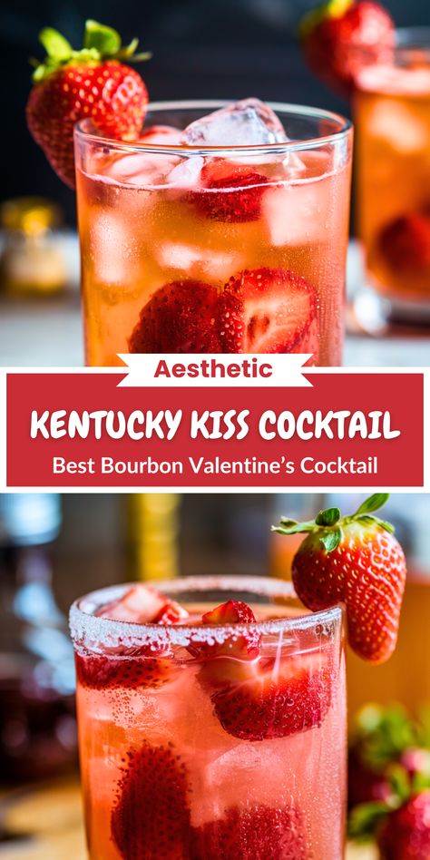 A sweet bourbon Valentine cocktail with fresh strawberries and a touch of maple syrup. The smooth blend of tangy lemon and rich bourbon creates a refreshing sip. Save this recipe to enjoy an effortless yet elegant drink. Strawberry Whiskey Drinks, Valentines Bourbon Cocktails, Bourbon Valentines Cocktail, Strawberry Sangria, Strawberry Frozen Yogurt, Valentine Cocktails, Sweet Bourbon, Paloma Cocktail, Day Cocktails