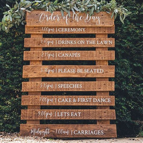 Modern Wedding Diy, Rustic Wedding Signs Diy, Wedding Pallet, Pallet Wedding Signs, Order Of The Day Wedding, Rustic Wedding Seating, Pallet Wedding, Shop Vinyl, Rustic Modern Wedding