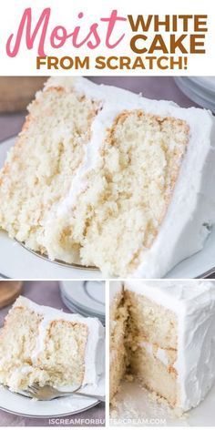 Wet Cake Recipes, White Cake Cupcakes, Best White Cake Recipe, Homemade White Cakes, Moist White Cake, White Cake Recipe, Wedding Cake Recipe, White Frosting, Cake Recipes From Scratch