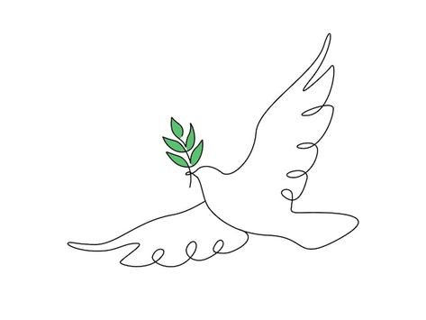 One continuous line drawing of dove of p... | Premium Vector #Freepik #vector #line-illustration #continuous-line #sketch #dove Dove Drawing Simple, Dove Line Art, Dove Clipart, Pigeon Illustration, One Continuous Line Drawing, Dove Drawing, Tree Drawing Simple, Mum Tattoo, Dove Painting