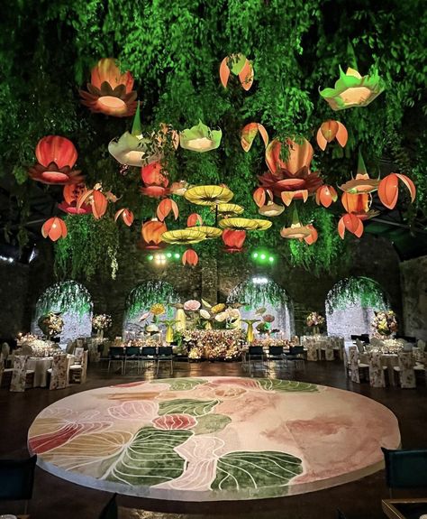 Modern Wabi Sabi, Garba Dance, Tropical Theme, Hanging Lanterns, Tropical Wedding, Exotic Flowers, Dance Floor, Live Music, Event Planning