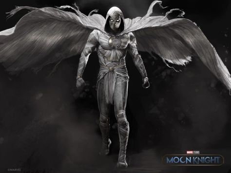 In which Moon Knight’s design is finalized; by Ryan Meinerding, Moon Knight Design, Moon Knight Concept Art, Marvel Concept Art, Marvel Moon Knight, Batman Concept, Body Reference Drawing, Moon Knight, Monster Concept Art, Zbrush