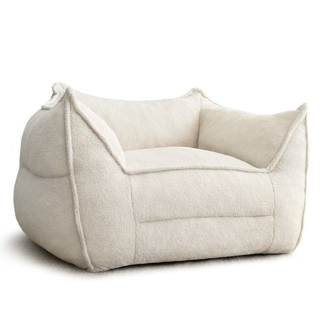 Lazy Sofa Couch Living Room Sofa Bean Bag Chair with Memory Foam - On Sale - Bed Bath & Beyond - 39692340 Large Bean Bag Chairs, Bean Bag Couch, Bean Bag Sofa, Couch Fabric, Teddy Fabric, Lazy Sofa, Bag Chair, Single Sofa, Apartment Room