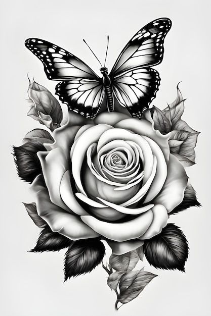 Roses With Butterflies Tattoo, Feather And Butterfly Tattoos For Women, Rose With Butterfly Tattoo For Women, Flower And Butterfly Tattoo Sleeve, Roses And Butterfly Tattoo, Rose Tattoo Designs For Women, Butterfly And Rose Tattoo, Rose Butterfly Tattoo, Butterfly Rose Tattoo