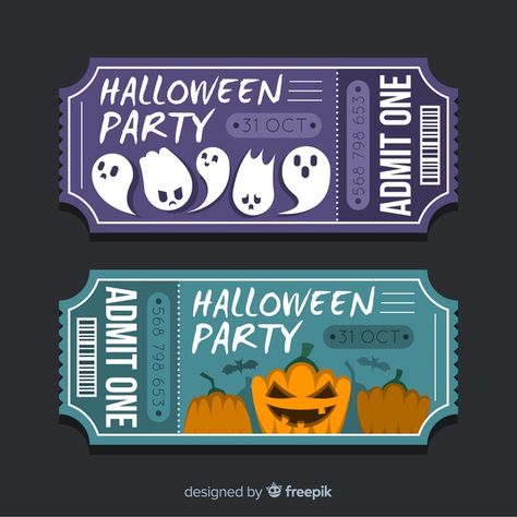 Halloween Party Tickets, Halloween Party Poster, Party Tickets, Ticket Design, About Halloween, Halloween Party Diy, Coupon Design, Book Design Layout, Cute Doodle Art